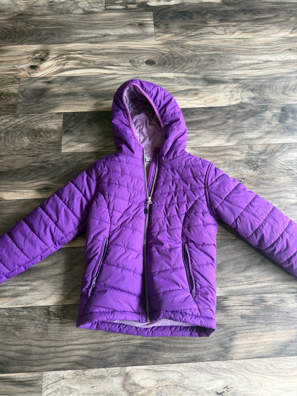 DSG Girls Purple Hooded Puffer Jacket